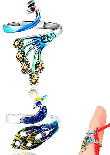 Häkelring,2 Stück Verstellbare Haken Strick,Strickschlaufe,Metall Verstellbare Crochet Strickschlaufe,Häkelschlaufe,Strickring Fingerhut,Knit Loops Fingerhut,Strickzubehör für DIY Strickhandwerk