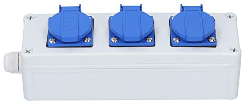 Scatola di Prese Impermeabili per Esterni Scatola di Prese Impermeabili per Esterni Presa di Corrente a Muro Prese Elettriche con Interruttore, per Estensione (Scatola a tre prese)