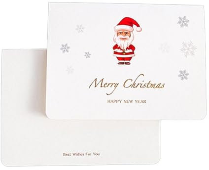 myziji 10 Stück Frohe Weihnachtskarten Weihnachtsbaum Hirsch Weihnachtsmann Grußkarte Weihnachtsfeier Neujahr 2023 Postkartenparty (Size : Santa for Claus)