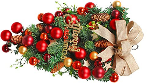 IMIKEYA Weihnachtlicher Türkranz Mit Großem Schleifen-Design Dekorative Wreath Für Haustür Weihnachtsdeko Für Innen Außen Festliche Atmosphäre Für Wohnzimmer Küche Garten Für