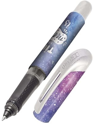 Online College Miracles Tintenroller mit Patrone, ergonomischer Rollerball für Rechtshänder und Linkshänder mit coolem Design, inkl. Kombipatrone blau, made in Germany