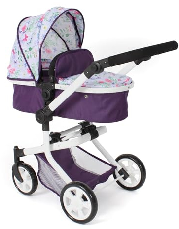 Bayer Chic 2000 595-73 - Passeggino per bambole Mika, 2 in 1 per bambini dai 4 agli 8 anni, passeggino per bambole fino a 52 cm, colore: lilla