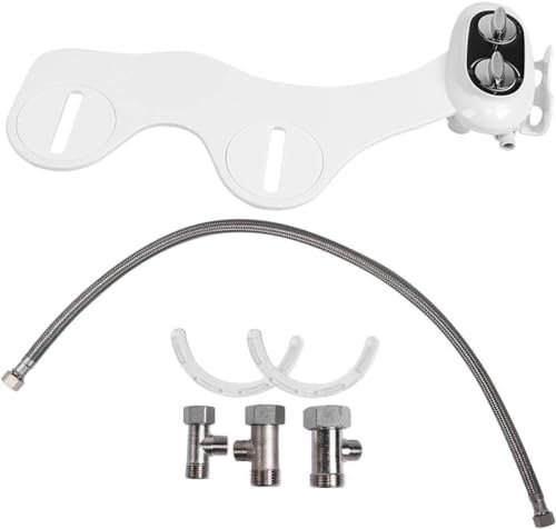 Non Électrique Bidet De Ultra-Mince pour Toilette avec Accessoire De Toilette Bidet À Double Buses Pulvérisateur Bidet Lave Fesse Et Hygiène Intime Femme Bidet Kit Abattant WC
