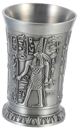 TOPBATHY Copa de Vino Fácil de Limpiar Estilo Egipcio Antiguo Decoración Vintage Hogar de Aleación de Zinc Plata y Diseño Retro Elegante para Eventos