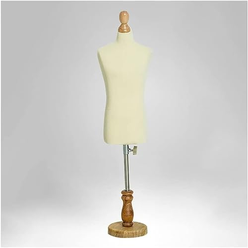 DZYHFCO Männliche Schaufensterpuppe, Schneiderpuppe, verstellbare Höhe, Körperpuppen, dreidimensionale runde Basis, halblange Bösewichte, Lehrwerkzeuge, Modenschau (Größe: Brustumfang 28 cm)