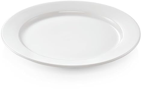 12 assiettes plates en porcelaine blanche de 30 cm de diamètre