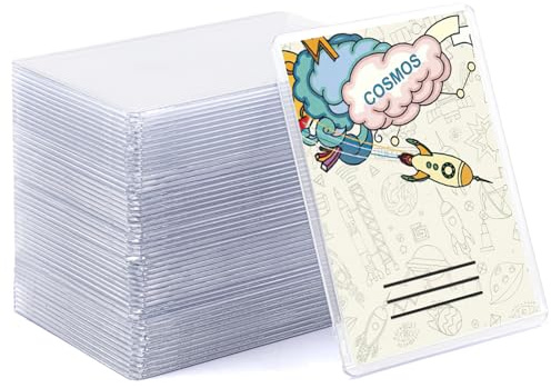 50 Stück Kartenhüllen, Hart Card Sleeves, 77 x 101 mm Transparent Sleeves Kartenhüllen, Karten Hüllen für Sammelkarten, Baseballkarten, Sportkarten