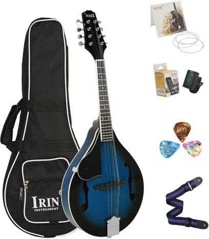 Mandoline Instrument de musique, classique, mandoline acoustique à 8 cordes, instrument de jouet à cordes, pour adultes, Coffret Mandoline
