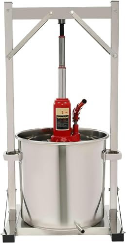 LXWKAI Pressoir à vin de Fruits 22L, Presse à cidre en Acier Inoxydable avec système hydraulique, Presse Domestique Manuelle, pour la Fabrication de cidre, de vin et de cidre