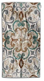Saunahandtuch Italienische Fliese Pai-Sley Mit Marokkanischer Blume Sporthandtuch Strapazierfähig Saunatuch Schnell Trocknend Gästetücher Für Yoga Damen Wandern 40X70Cm