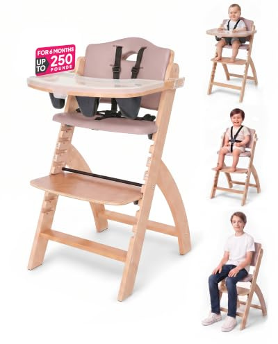 Abiie Beyond Junior Convertible Wooden High Chair with Removable Tray