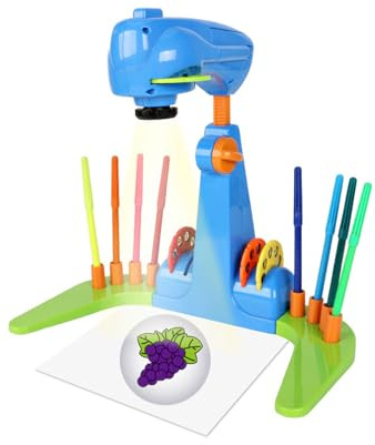 drburpily Projecteur de dessin pour enfants, cultivant des compétences artistiques, en ABS, durable et robuste, projecteur de dessin pour enfants, bleu