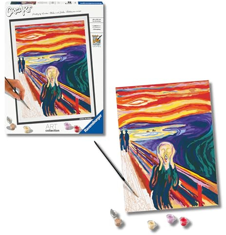 Ravensburger – CreArt 30x40 cm – Adulte – Peinture par numéros – Le Cri – Art Collection – Activité détente et créative – 23691