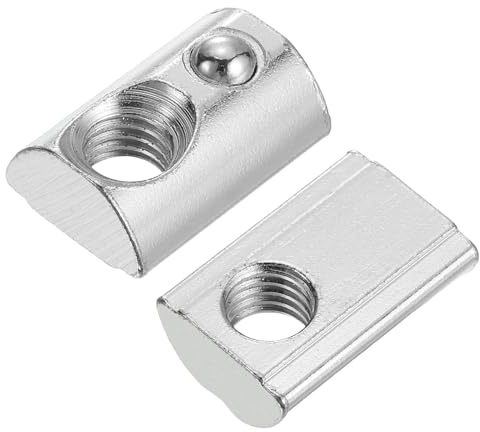 sourcing map Roll-in Spring M8 T Nut, Roll Ball Elastic Nuts for 4545 Series Aluminum Extrusion Profile Suitable for Aluminum Profile with 10mm Groove Depth, Pack of 50