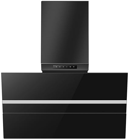 Wolkenstein Dunstabzugshaube WS49-90B | schwarz | 90cm Breite | Automatische Öffnung