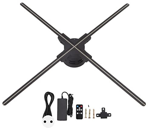 Ventilateur LED Holographic Affichage 3D, Projecteur Hologramme à Grand écran 80 Cm, Résolution 1600x928, Perles de Lampes 928, Contrôle Mobile, Modes de Contenu Multiples (Prise