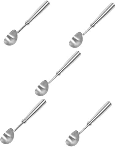 TOPPERFUN 5pezzi Cucchiaio Inossidabile Con Manico Ergonomico Versatile Per e Meloni Facile Da Pulire e Utilizzare Casa e Dessert Shop