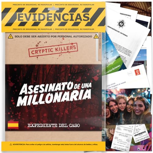 Cryptic Killers Juego de Asesinato y Misterio sin Resolver Investigación del expediente de un Caso con Pistas/Pruebas de Detectives - Resuelve el Crimen - Asesinato de una millonaria