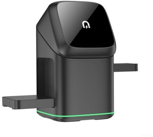 Station de charge sans fil 15 W avec fonction magnétique pour iPhone, écouteurs et montres intelligentes (noir)