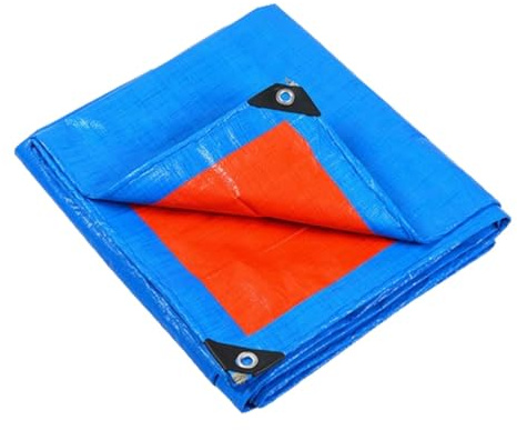 Telone impermeabile 2 x 4 m blu con occhielli – resistente poliestere 140 g/m² copertura multifunzionale per campeggio all'aperto e uso edile