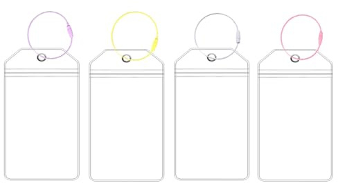 VELSIN 4 Stück Kreuzfahrt Gepäckanhänger mit 4 Stück Bunt Verschraubbaren Drahtschleife - Kofferanhänger Transparente wasserdichte PVC Kofferschilder Anhänger für Koffer Gepack Tasche 10,2 x 16,5 cm