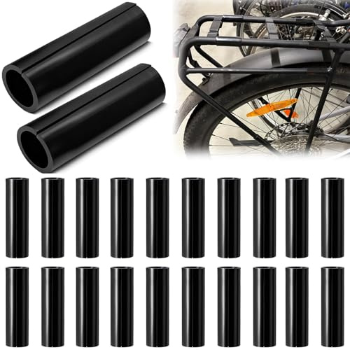 20 Stück Abriebschutz Set für Fahrrad Gepäckträger Fahrrad Rahmenschutz, Gepäckträger Schutzset zur Vermeidung von Lackabrieb durch Fahrradtaschen, für Haken Von Fahrradtaschen Ø10mm, Schwarz