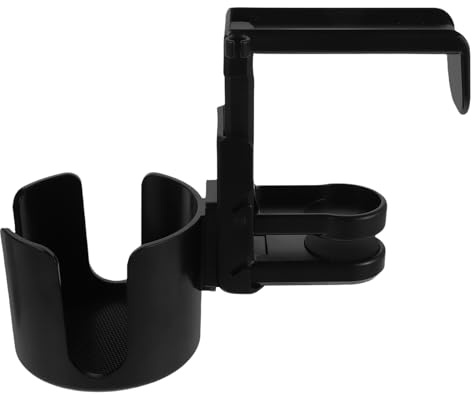 BESPORTBLE Soporte para Auriculares y Portavasos Giratorio para Escritorio, Abrazadera Multiusos de 85 Mm, Organizador de Almacenamiento para Auriculares y Vasos, Accesorio Funcional