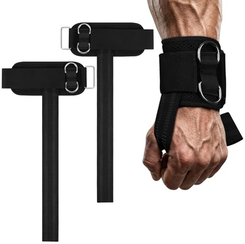 AYESY Straps Palestra,2 Pezzi Fascette Sollevamento Pesi,con Imbottitura in Neoprene Resistente,Impugnature rivestite in gomma antiscivolo,Fasce,Cinghie per Stacchi,Gym, Lifting-Accessori da palestra