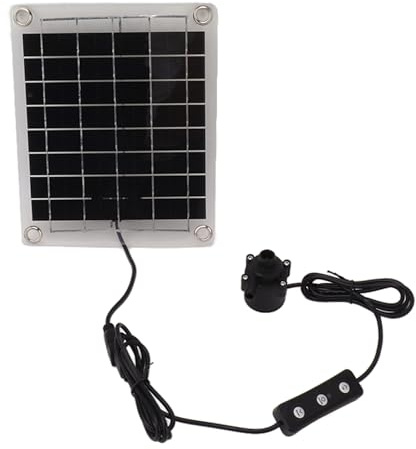 Cocoarm Kit de Pompe à Eau Solaire 20 W, Submersible avec Réglage par Interrupteur pour Fontaine, Bassin, Bain D’oiseaux et Irrigation, Panneau en Silicium Monocristallin, Interface USB,