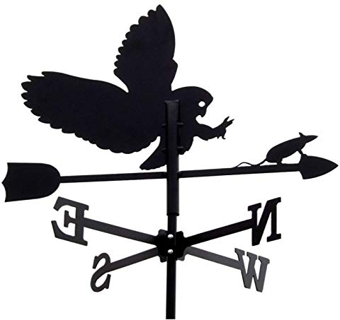 SvenskaV Veleta de 43 cm de metal, diseño de búho, color negro