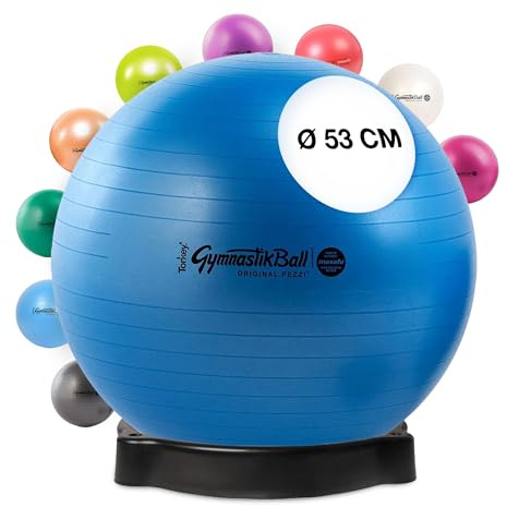 PEZZI Gymnastikball Maxafe Sitzball mit Ballschale | Sitzball mit Burst-Proof-System, belastbar bis 400 kg, für Therapie, Sport und Büro