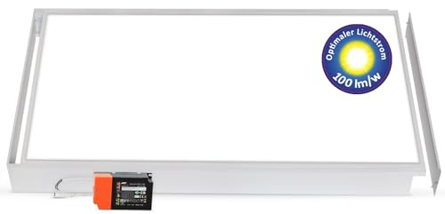 LECOM LED Panel 120x60 Neutralweiß 4000K 6000 Lumen Aufputz Deckenleuchte | LED Deckenleuchte 6000lm für Büros und große Räume – Deckenpanel. Energieeffiziente, helle Beleuchtung mit Aufputzrahmen.