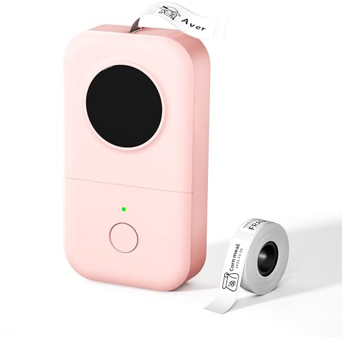 Phomemo Etikettiergerät D30, Bluetooth Etikettendrucker Tragbarer Beschriftungsgerät Labeldrucker, Wiederaufladbar Ohne Tinte Mini Label Printer Für Zuhause,Plotter, Rosa