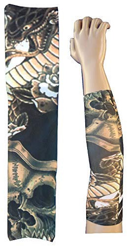 Manguito Tattoo - Manga - Tatuaje falso - Imagen - Esqueleto - Calavera - Muerte - Dragón - Rectilo - Serpiente - Rose - Tatoo - Media manga - Tribal - W98 - Ts93 - 52 - Idea regalo