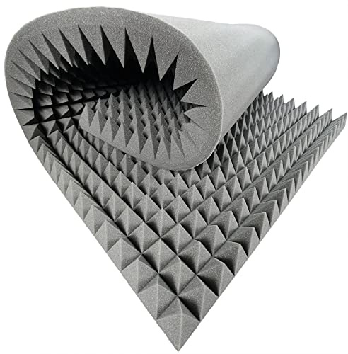 Pyramidenschaumstoff Akustik Matte 200x100 x 8 cm von GMP Tech beauty of sound - Dämmung Schaumstoff zum gaming zimmer - Schallschutz wand im musikstudio - Acoustic foam - Echo absorber