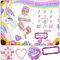 Happy Chlea Coperta Mesi Neonato Femmina con Cornici e Fascia Inclusa, Tappeto Mesi Neonato Femmina a Tema Unicorno, Lavabile, Antimicrobico, Morbido e Certificato Oeko-Tex