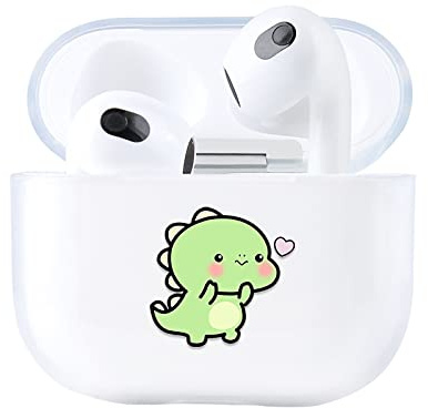 AKABEILA Hülle Kompatibel mit Apple AirPods 3 Hülle Case Silikon Transparent Durchsichtig AirPods 3rd Generation 2021 Schutzhülle Frontseite LED Sichtbar