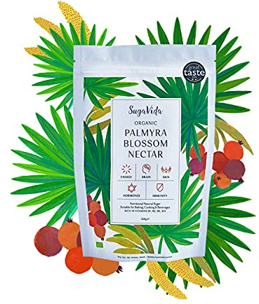 SugaVida | Organic Palmyra Blossom Nectar | Natural sugar alternative and sweetener | Low GI, Diabetic friendly and Vegan | 250g