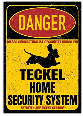 Teckel skylt Danger Security System dörrskylt hundskylt varningsskylt hund försiktighet tax tax