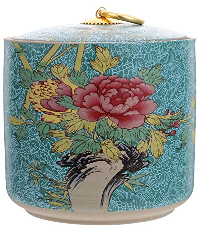 Cabilock Elegant Light Green Keramik Lebensmittelbehälter Dose Kanister 10X9.5X9.5CM für Tee, Gewürze, Kaffee & mehr