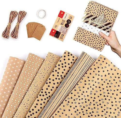 Gift Wrapping Paper - Birthday Wrapping Paper Set Included 6 Pack Eco Friendly Recyclable Premium Gift Wrap Perfect For Wedding Party Mens Girls Boys,Any Occasion