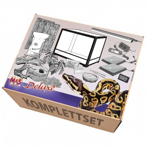Komplettset Deluxe: Für Königspythons (120cm Länge) Terrarium mit Reptizoo Glas-Terrarium 120x60x60 (RK0227)