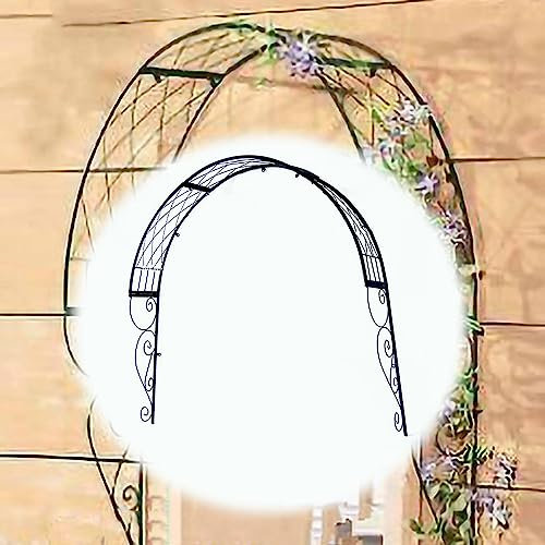 EMENAR Wall Mounted Garden Arch, Retro Rustic Arbor Trellis Iron Rose Arches For Gardens, Balcony, Windows, Doors And Entrances, W-100cm, Black/White (Color : Black)