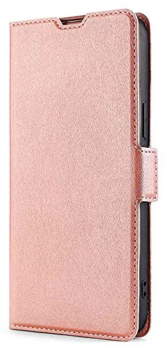 WBWONE Funda para Motorola Moto G14, Carcasa Tapa de Cuero PU Cierre Magnético, Soporte Plegable, Ranura para Tarjeta Cover, Oro Rosa