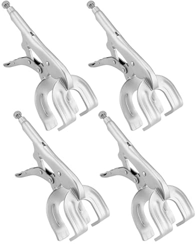 QWORK 9 Locking Pliers, 4 Pack Metal Welding Clamp, Quick-lock Release for Easy Removal