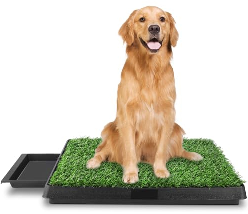 Hundetoilette, 63 x 50 cm, mit dreistufiger Struktur und Kunstrasen, geeignet für kleine Hunde und ältere Hunde, Trainingsverhalten