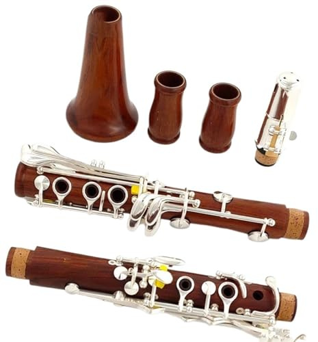 Anfänger klarinette Professionelle Klarinette Aus Rotem Holz, Bb-Klarinette, Palisander-Versilberungsschlüssel, Massivholz, Oberflächenmaterial Neusilber