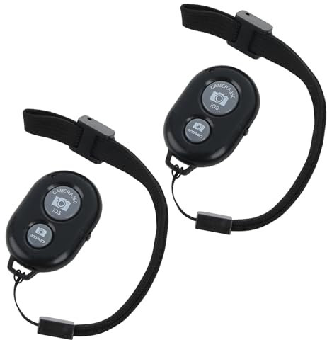 2 Pack Control Remoto Inalámbrico Selfie Bluetooth, para Teléfonos Inteligentes y Trípodes, Control Bluetooth para Smartphones iOS y Android, Correa de Muñeca Incluida