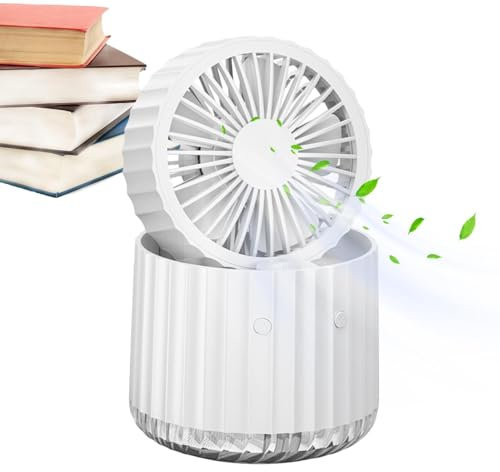 ventilador de mesa con rociador | Ventilador de agua de niebla de mesa | Ventilador de pulverización de agua portátil con luz ambiental para el hogar, viajes, oficinas