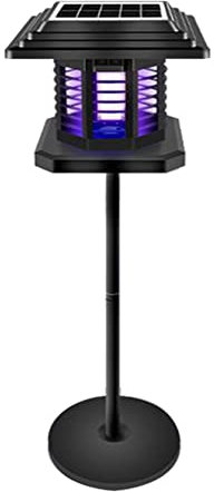 Tueur de Mouches Solaire UV 4000 V, piège à Mouches 2 en 1 et lampadaires extérieurs, Anti-Insectes Multifonctionnel à Choc électrique, IPX7, Double Interrupteur indépendant, 120 m², B